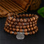 Bracelet Mala Tibétain de méditation 108 perles en bois Wengé et breloque Fleur de vie