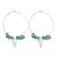 Boucles d'oreilles forme créole en coquillages et Howlite Turquoise