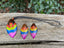 Parure collier + boucles d'oreilles en bois peint multicolore Veronika