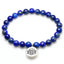 Bracelet en Lapis Lazuli naturel 6 mm et breloque Lotus