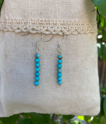 Boucles d'oreilles pendantes en Howlite Turquoise