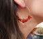 Boucles d'oreilles forme créole en Jaspe Rouge