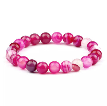 Bracelet en Agate Rose 6 mm- Amour et Réconciliation