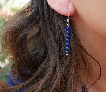 Boucles d'oreilles pendantes en Lapis Lazuli