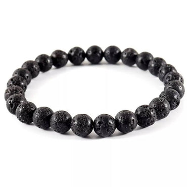 Bracelet en pierre de lave 6 mm- Reconstruction mentale, joie et spontanéité