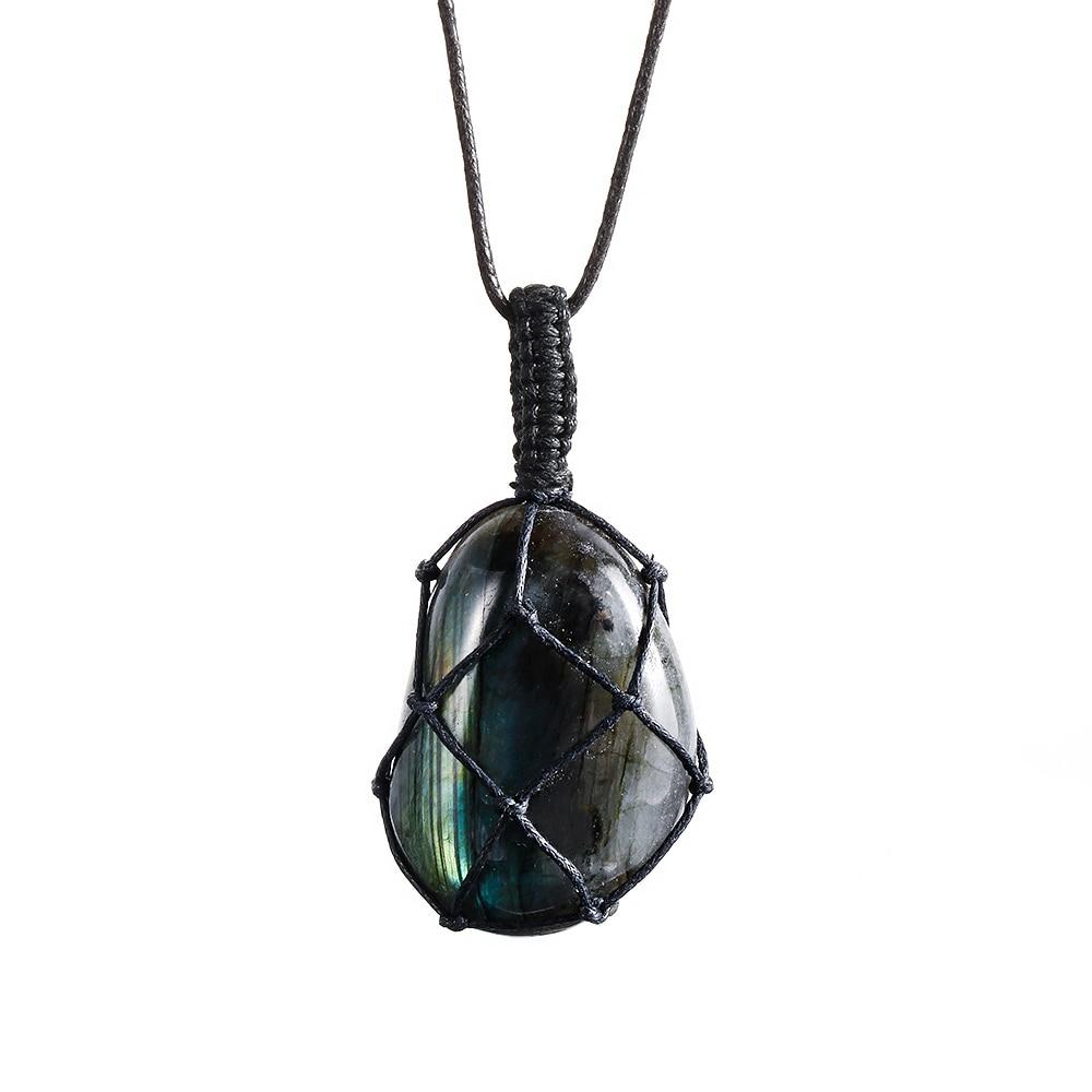 Collier et Pendentif "Bihâna" en Labradorite
