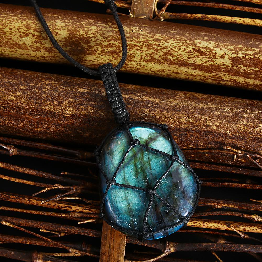 Collier et Pendentif "Bihâna" en Labradorite