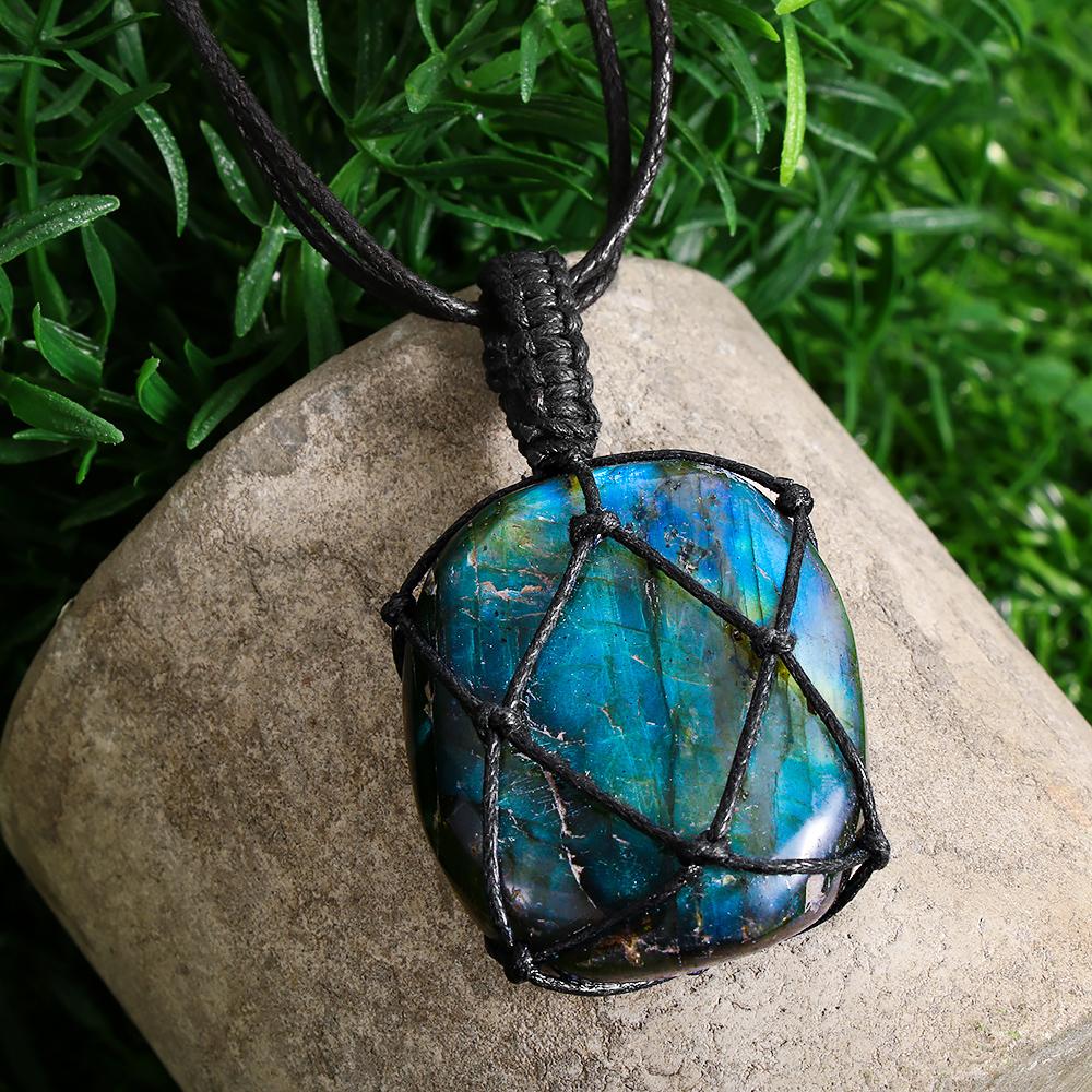 Collier et Pendentif "Bihâna" en Labradorite