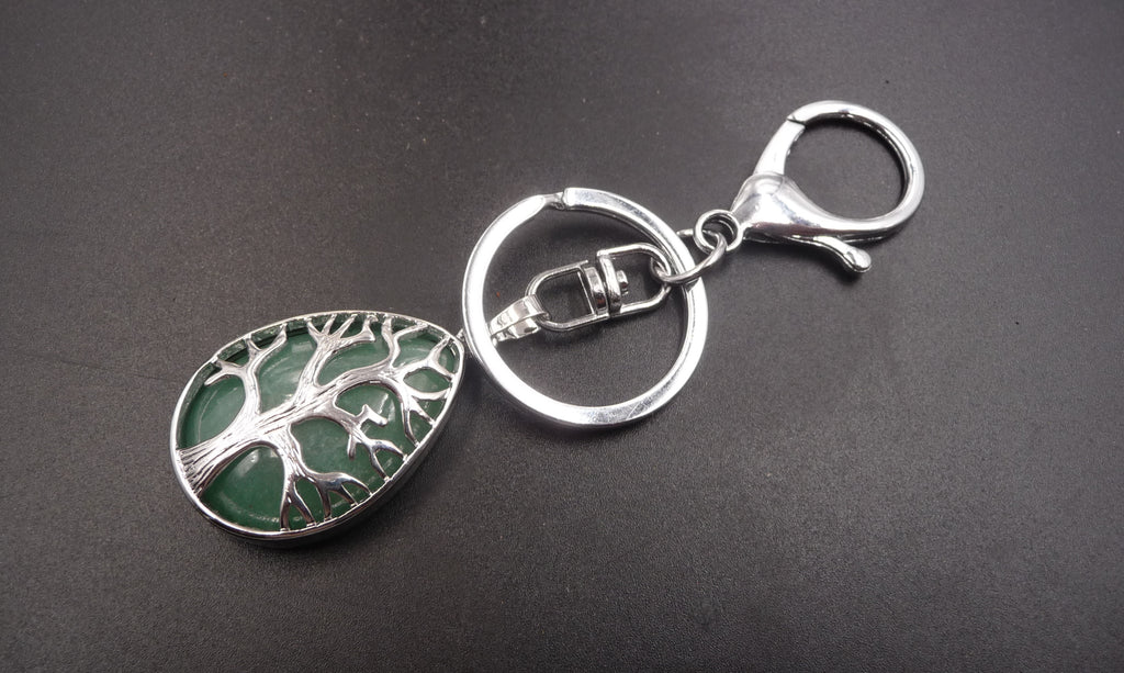 Porte-clefs / bijou de sac en Aventurine - Arbre de vie