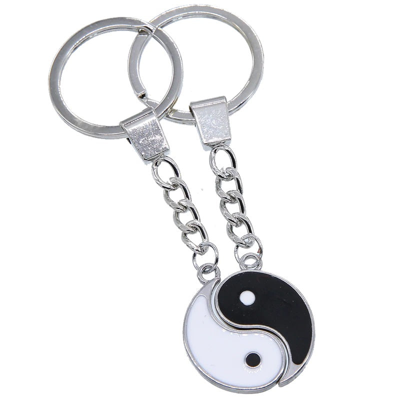Porte-clés Yin Yang pour amoureux. Lot de 2 porte-clés.