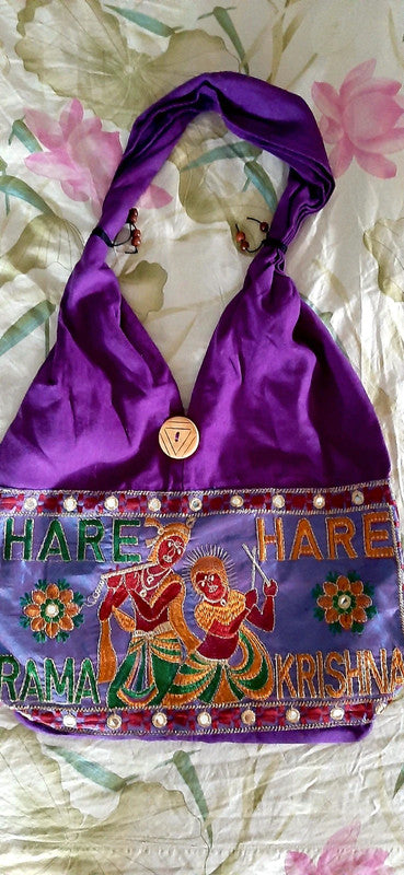 Sac ethnique brodé Hare Rama Hare Krisna - Inde