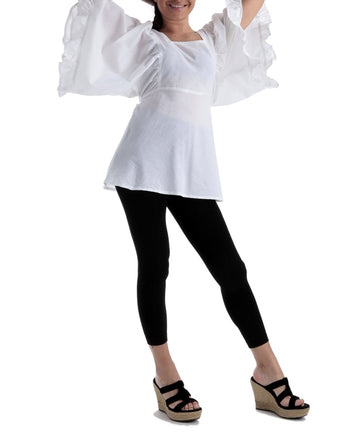 Tunique blanche pour femme ample et légère Taille M (40)